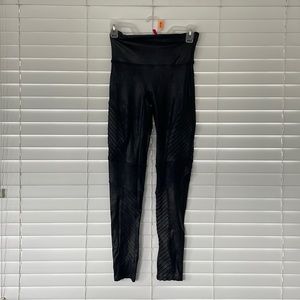Spanx brand moto-leather leggings